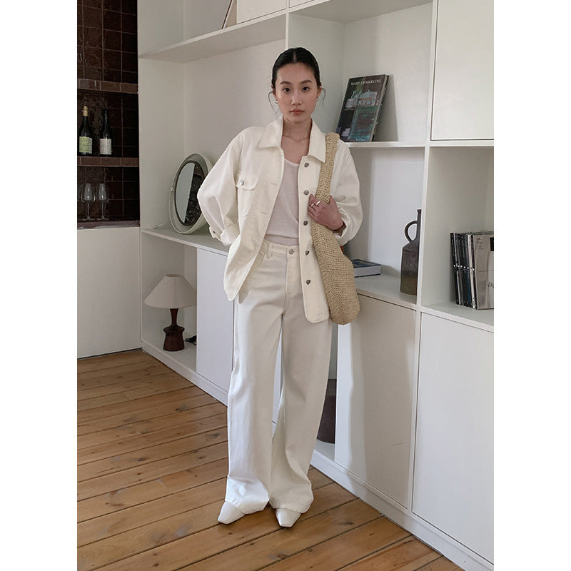Dame bred jeans med høj talje og elegant silhuet Stilla