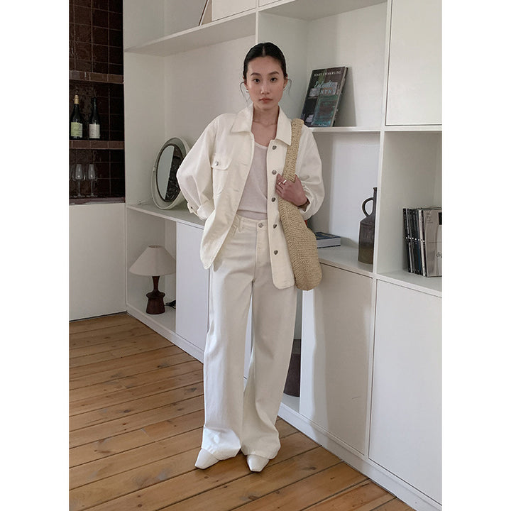 Dame bred jeans med høj talje og elegant silhuet Stilla