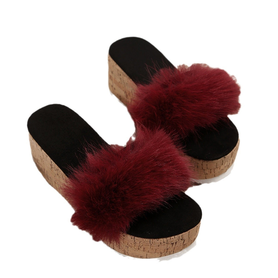 Dame Plateau Sandaler med fluffy overmateriale Stilla