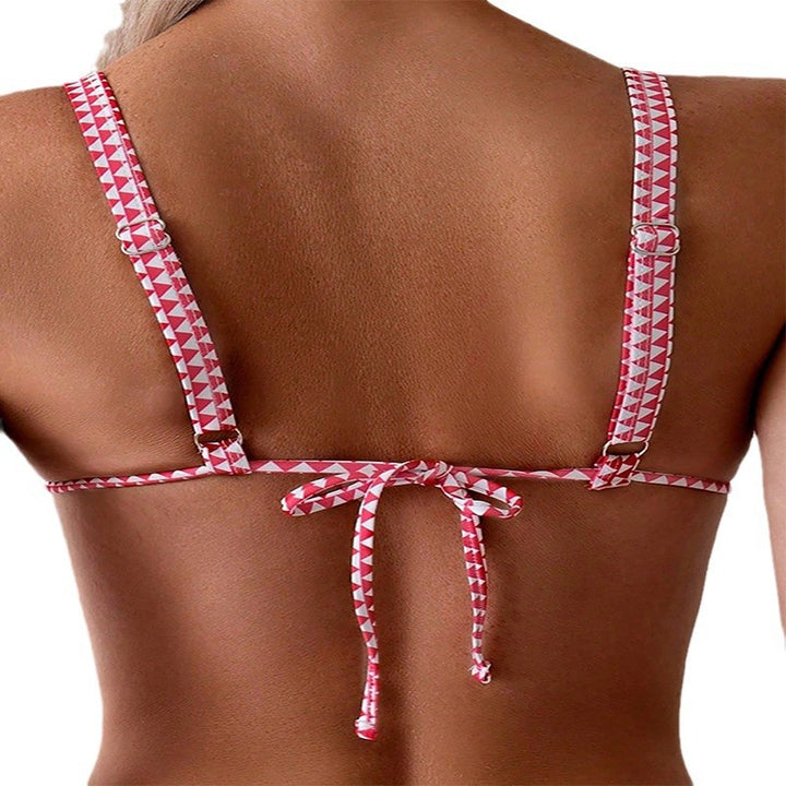 Dame Triangel-Bikinioberteil med blomsterdesign og elastiske stropper Skovae
