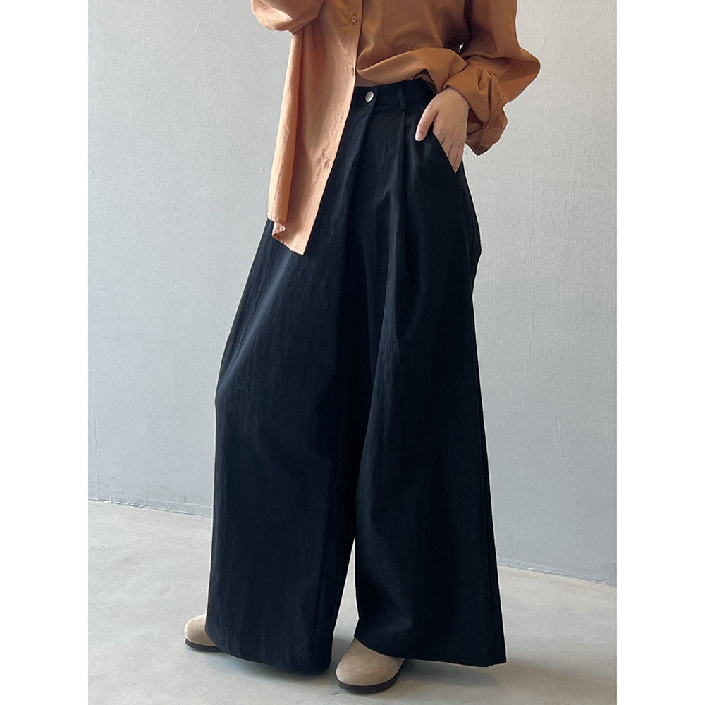 Dame bred Culotte-bukser med elegante foldedetaljer og høj talje pasform Stilla