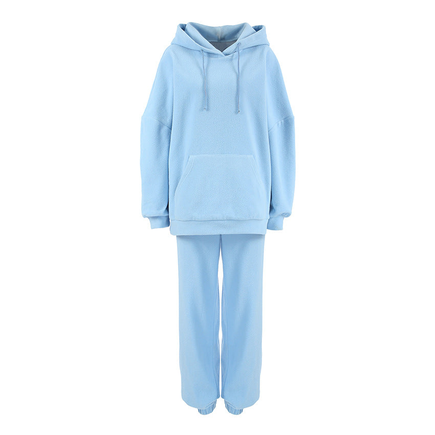 Dame behagelig fleece-hoodie og joggingbukser sæt Stilla