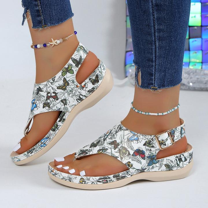 Dame Wedge-sandaler med floralt design og skridsikker sål Stilla