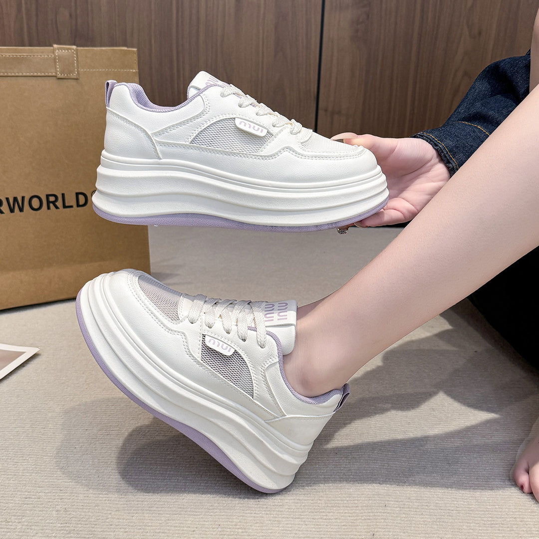 Dame Sneakers med luftgennemtrængeligt mesh-overflade og trendy plateau sål Stilla