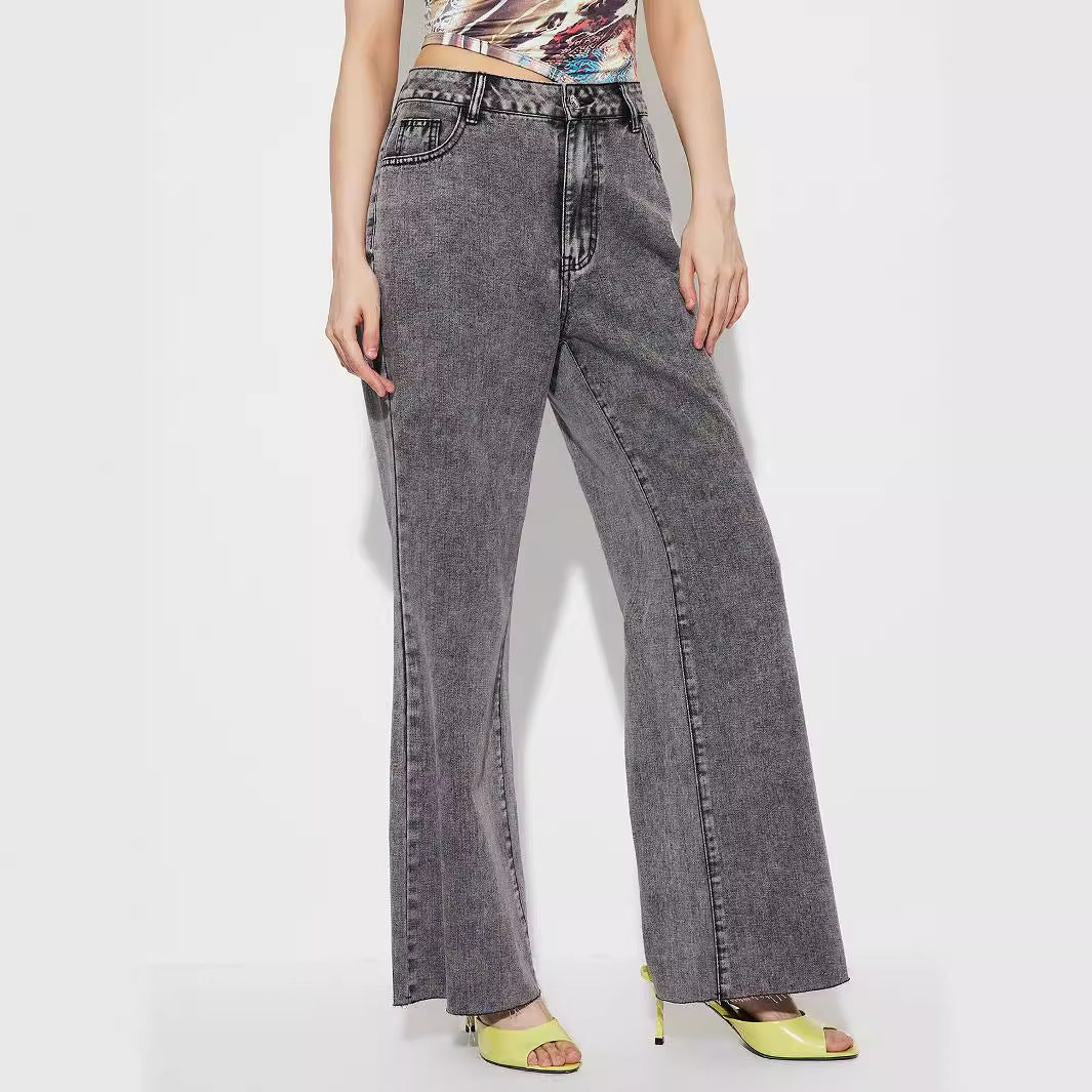 Kvinders Flared Jeans med Høj Talje og Detaljerede Sømme Stilla