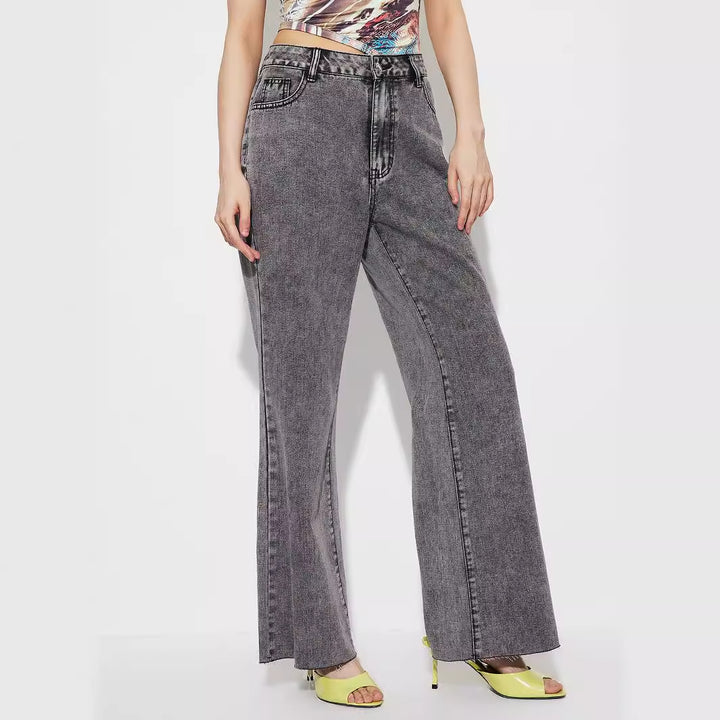 Kvinders Flared Jeans med Høj Talje og Detaljerede Sømme Stilla