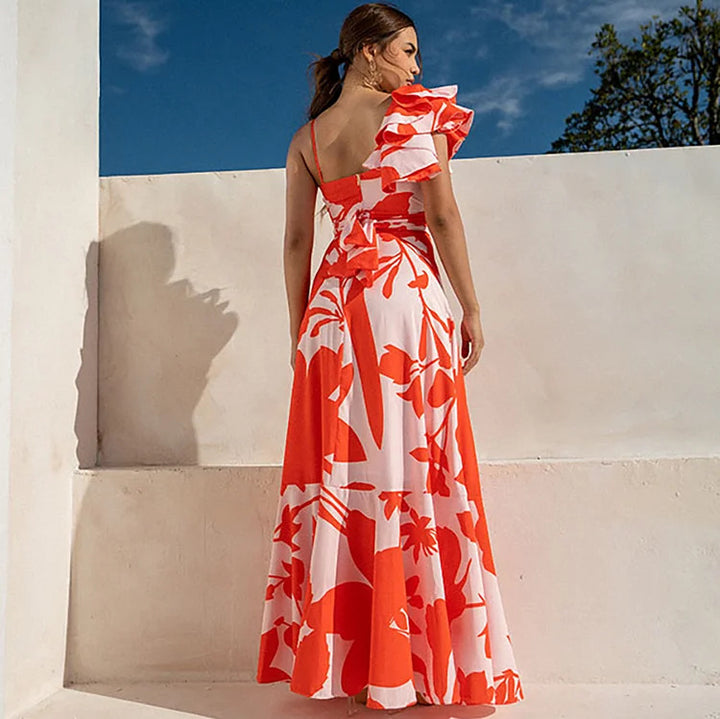 Dame Elegante Ét One-Piece Badedragt med voluminøse Flæsedetaljer Skovae