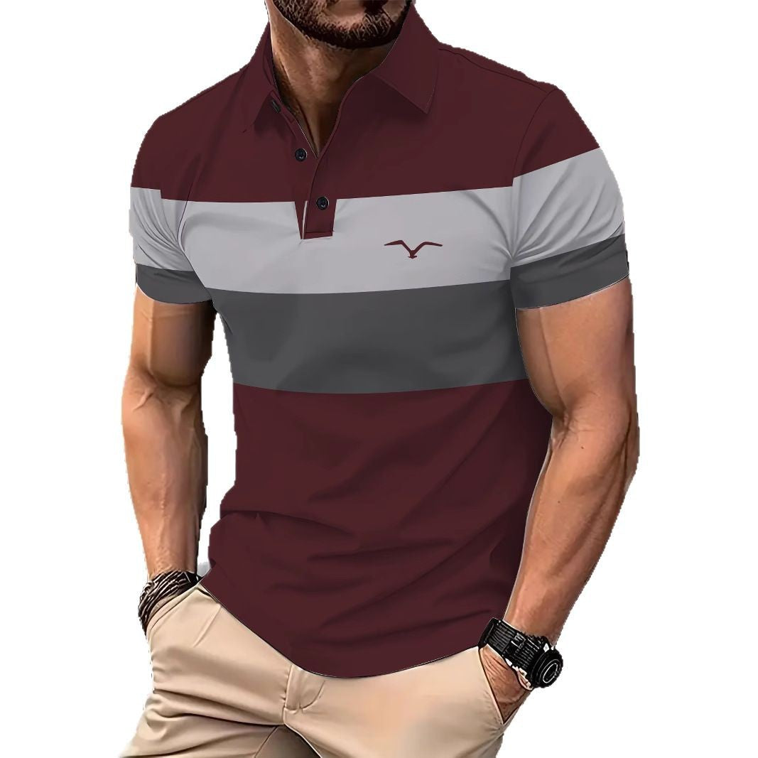 Herrer polo skjorte med moderne farveblok-design Stilla