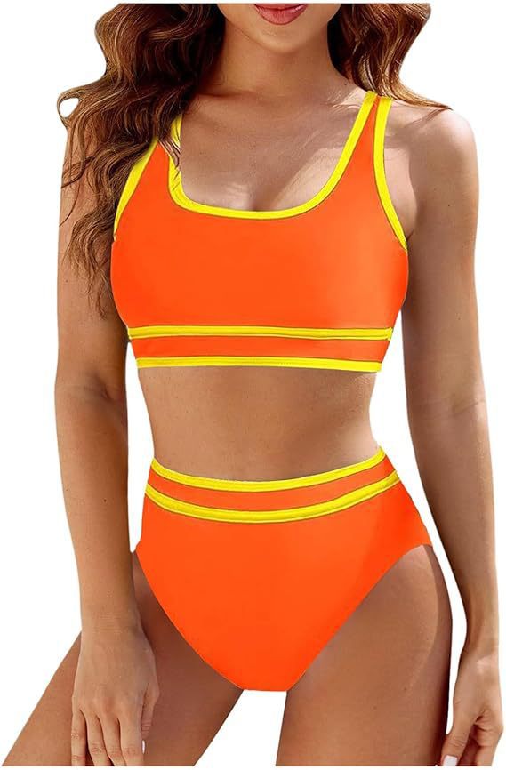 Dame Sporty Bikini-sæt med højtskaffet underdel og brede stropper Stilla