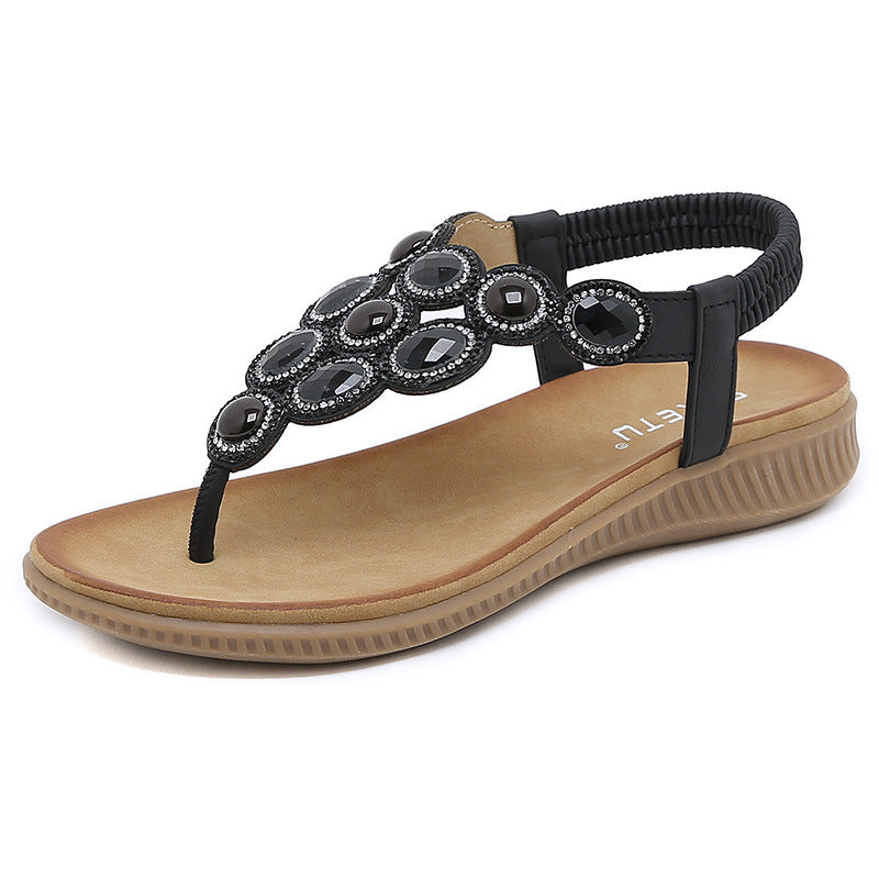Dame komfortable sandaler med elegant stenbesætning Stilla