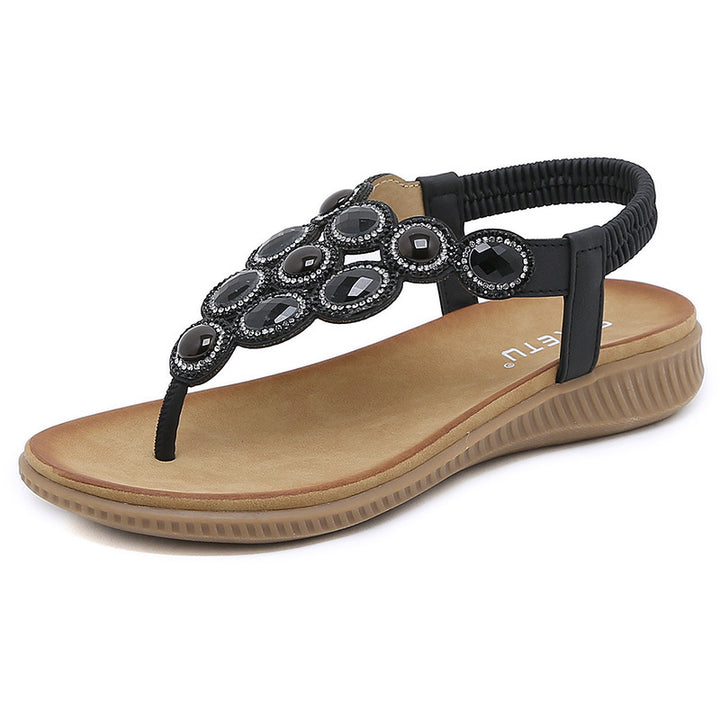 Dame komfortable sandaler med elegant stenbesætning Stilla