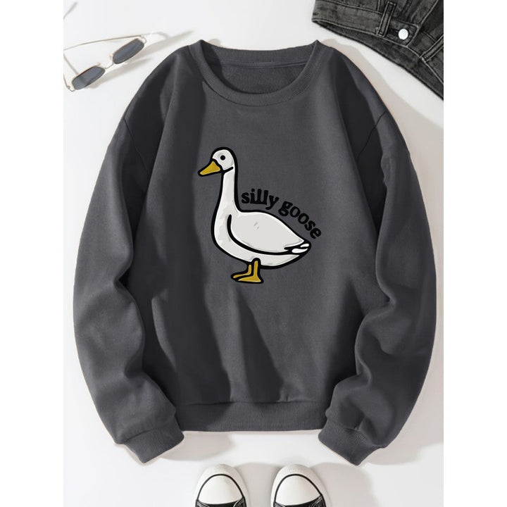 Kvinders sweatshirts med legesyg andemotiver og afslappet pasform Stilla