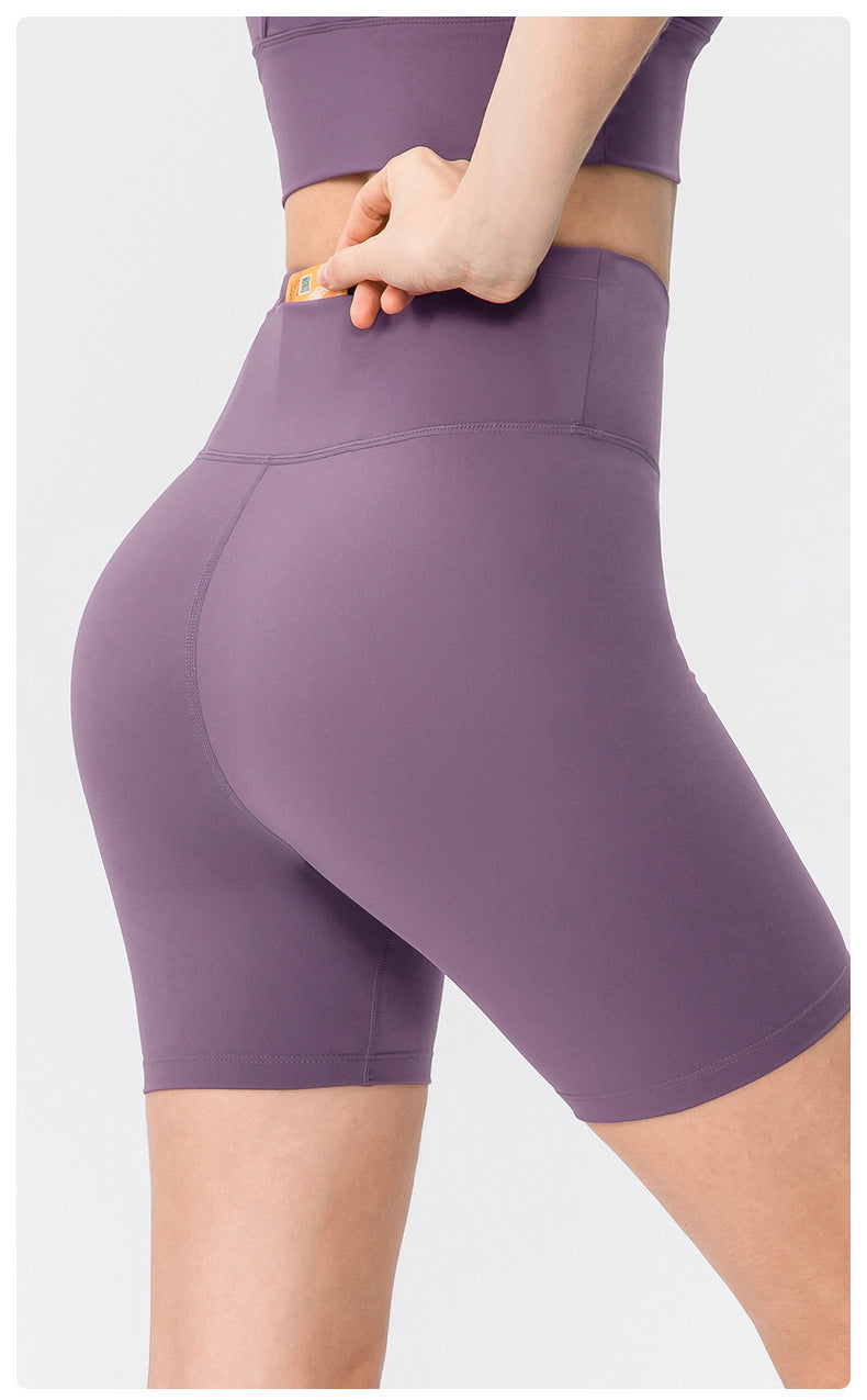 Stilla | Dobbelt Sidet Brocade Børstet Yoga Shorts Nude Følelse, Høj Talje, Hofte Løft Fitness Bukser