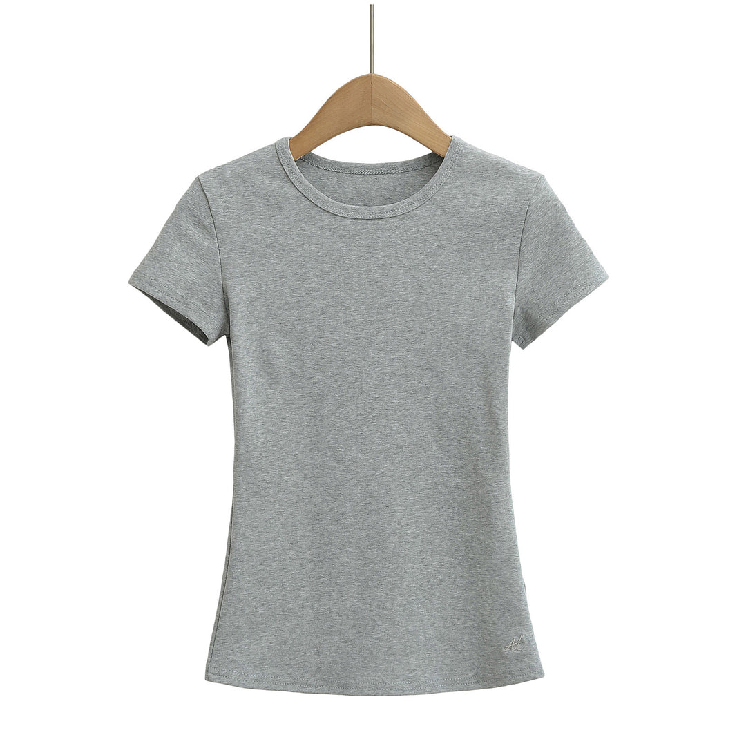Dame Rundhalset T-shirt i åndbart bomuldsblanding Stilla