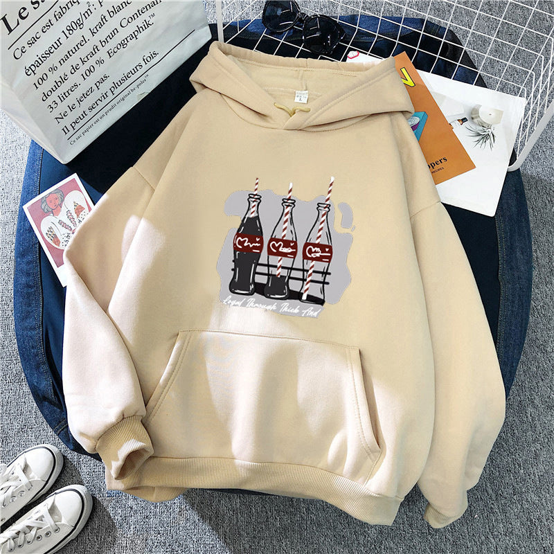 Dame hoodie med legende Coca-Cola flaske motiv Skovae