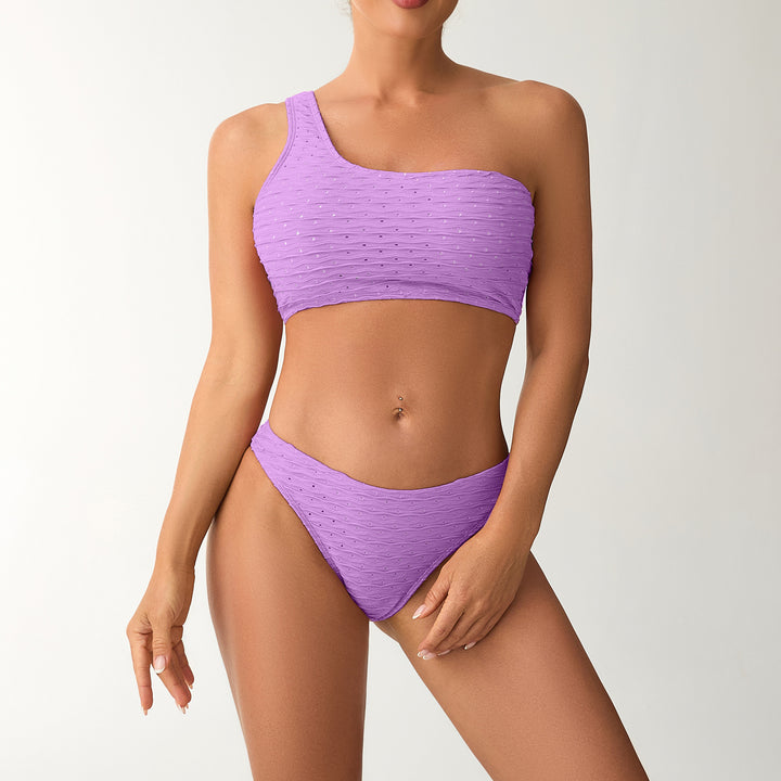 Dame Bikini-sæt med asymmetrisk top og særligt elastisk materiale Stilla