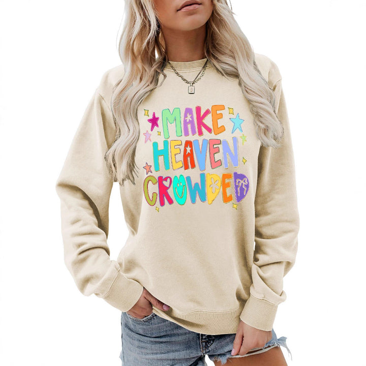 Kvinders sweatshirt med farverigt design og legende tekst Stilla