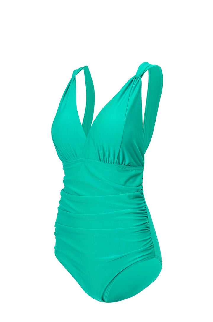 Dame Elegant One-Piece Swimsuit with Wrap Look and Gathered Skovae