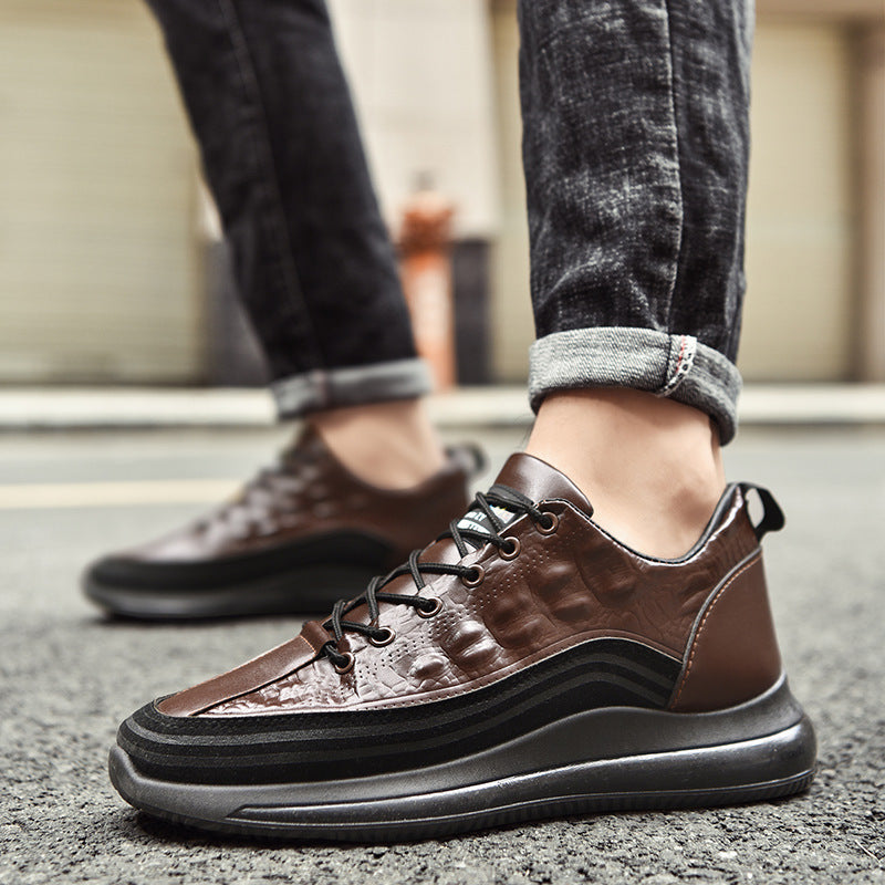 Stilfulde herre low-profile fritidssneakers med struktureret overmateriale Stilla