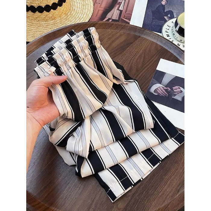 Kvinder Elegant og Behagelig Stribet Culotte Shorts Skovae