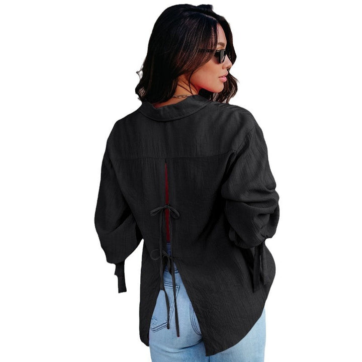 Dame casual bluse med knapper og brede ærmer Stilla