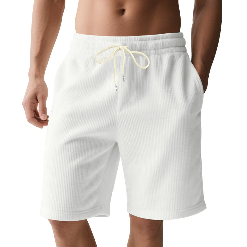 Herren knælange Bermudashorts med elastisk kant, snortræk og sidelommer Skovae