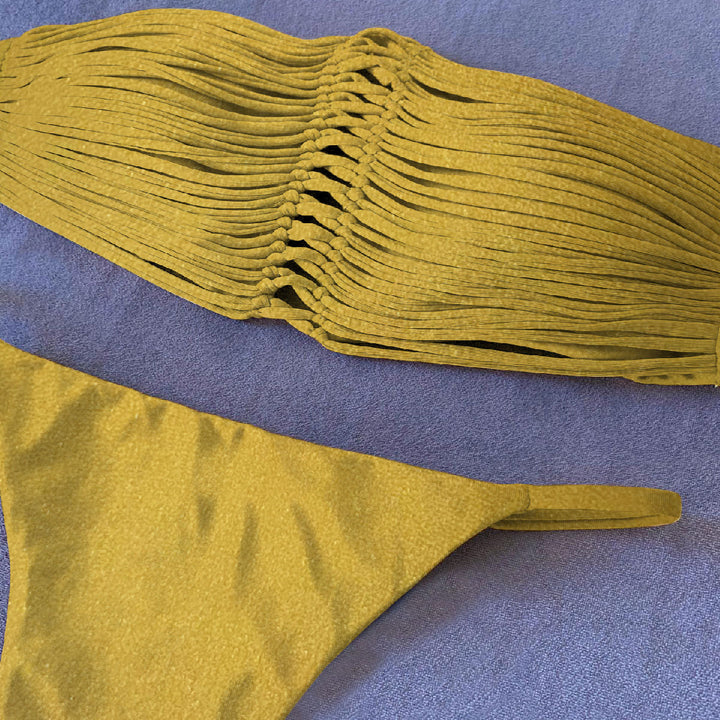 Dame Bikini-sæt med innovativ snøredesign og elastiske stropper Stilla