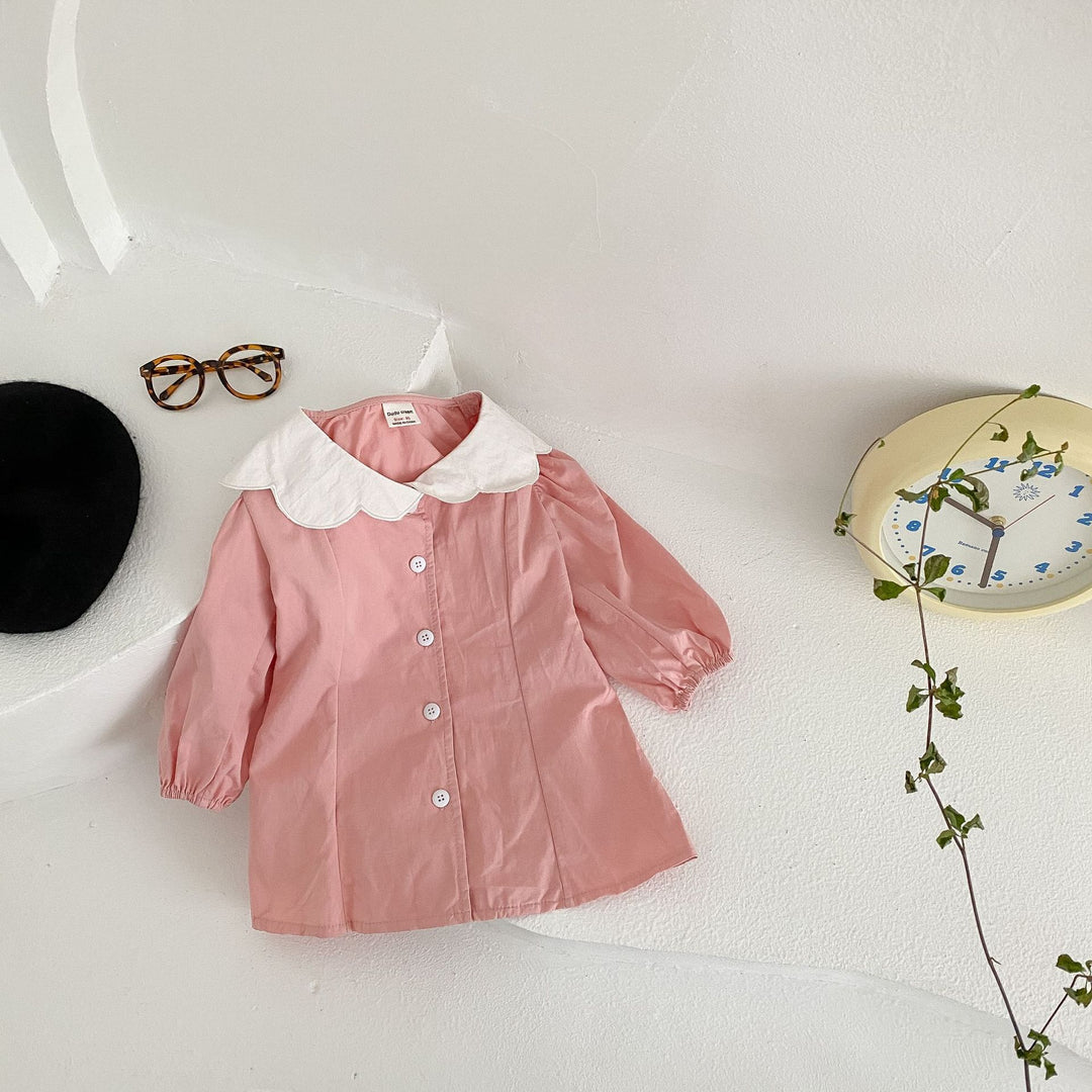 Pige Button-Up Bluse med elegant krave Stilla