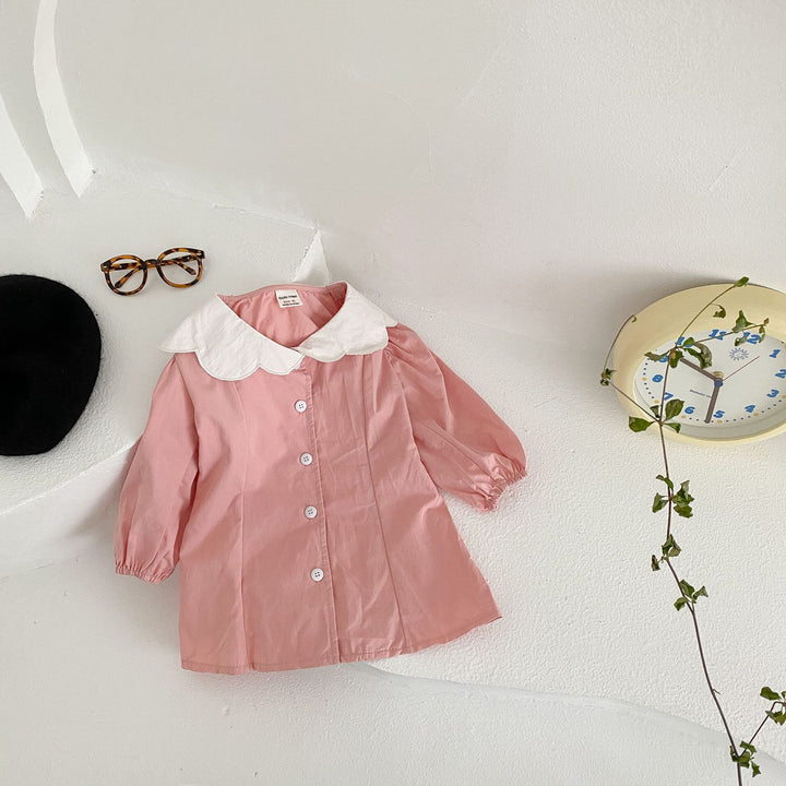 Pige Button-Up Bluse med elegant krave Stilla