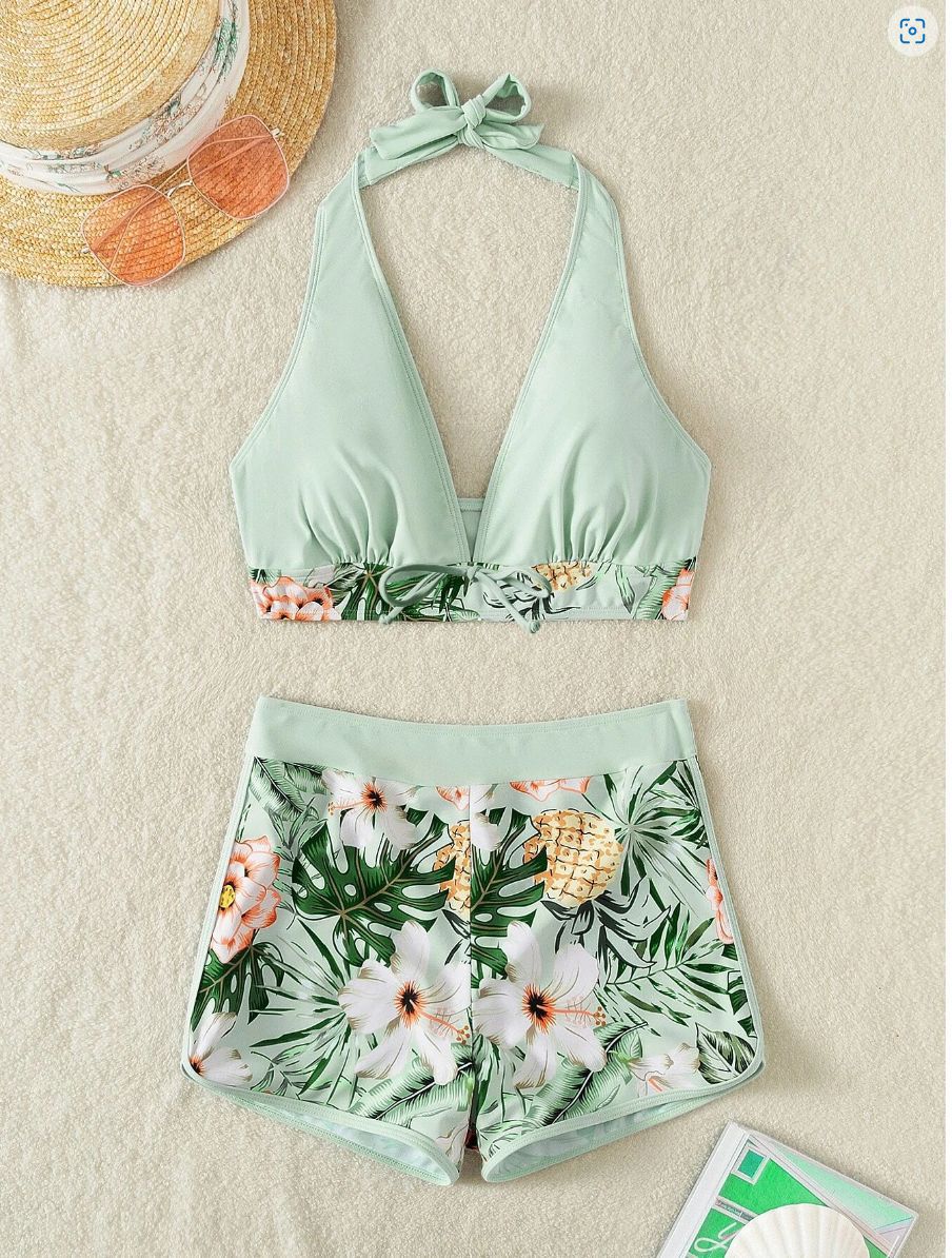 Dame Crop-top med trendy sportsbukser Stilla