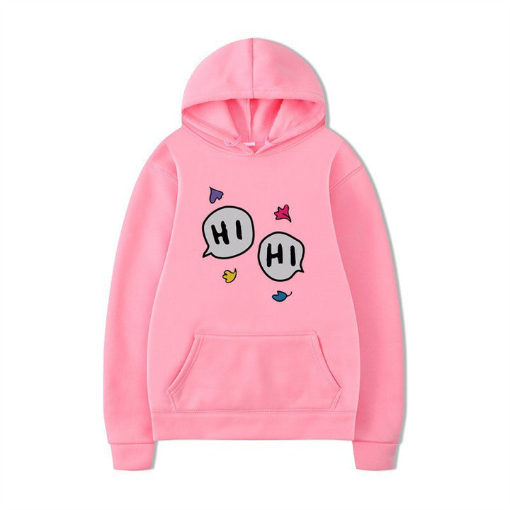 Dame hoodie med kreativt tegneserie design og kenguru lomme Skovae