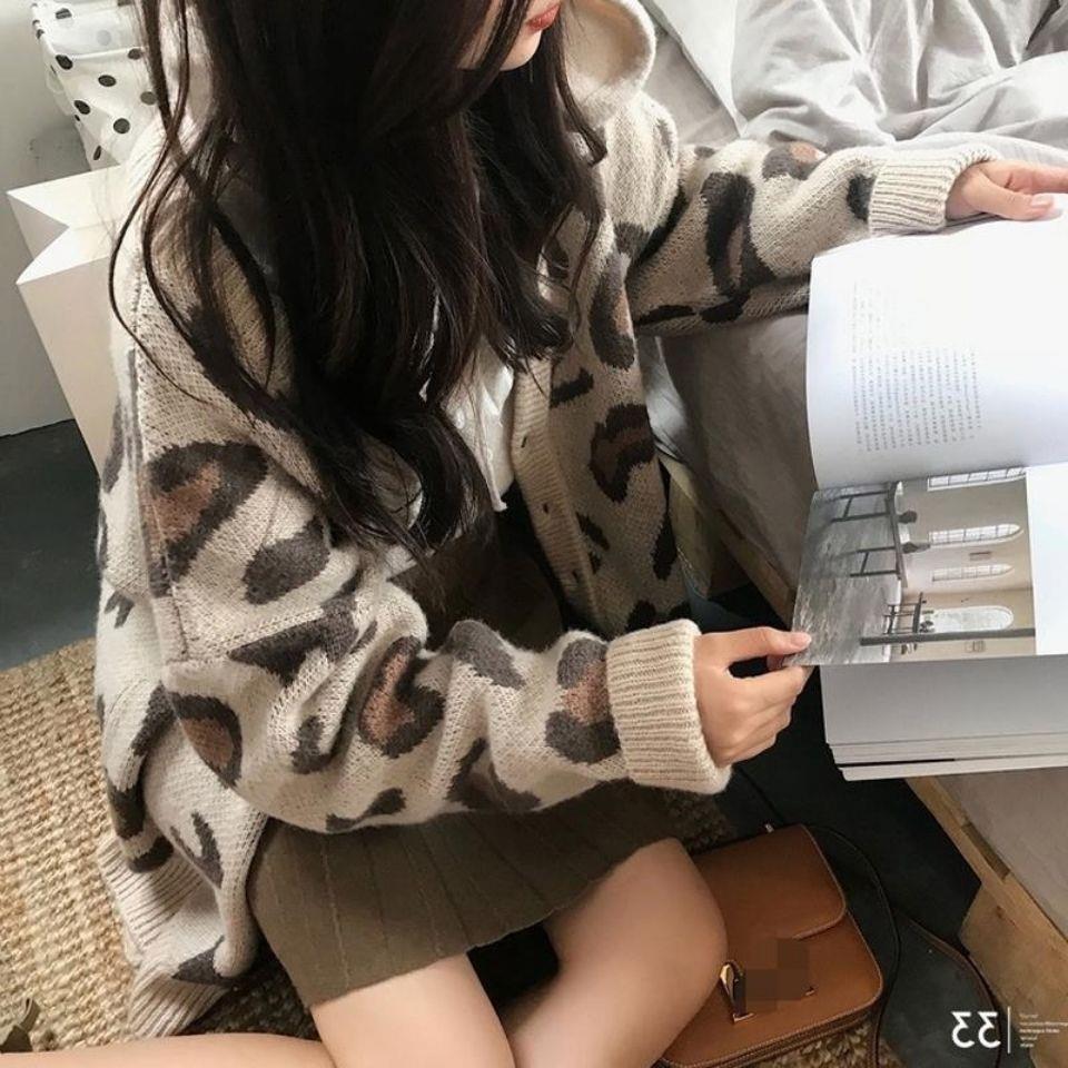 Damer Langhåret Cardigans med Leopardmønster Stilla