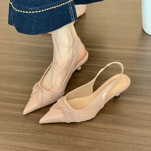 Dame spidseslippers med elegant knude-detalje Stilla