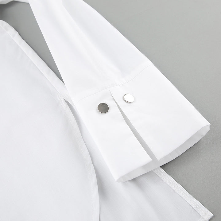 Dame Oversized Skjorte med asymmetrisk snit og modige detaljer Stilla