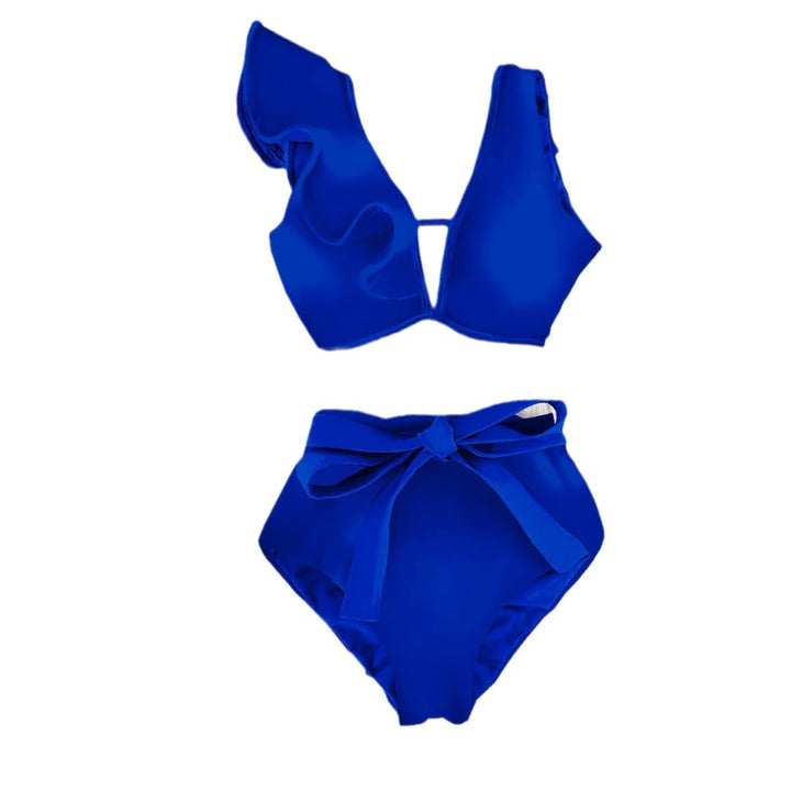 Dame bikini-sæt med høj talje og elegante flæser Stilla