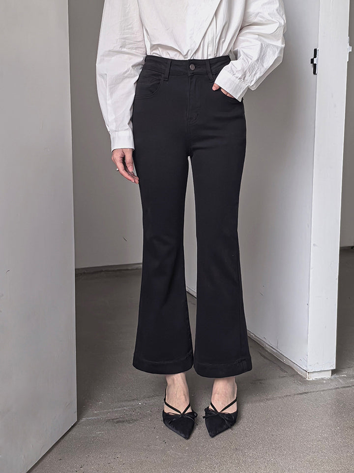 Dame Flared Jeans med høj talje og smart, bred ben Stilla
