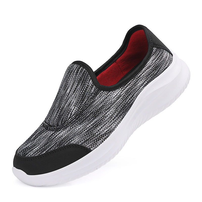 Dame nan elegant slip-on sneakers med elastiske dekorbånd, åndbar strikkonstruktion og dæmpet komfortsål Skovae