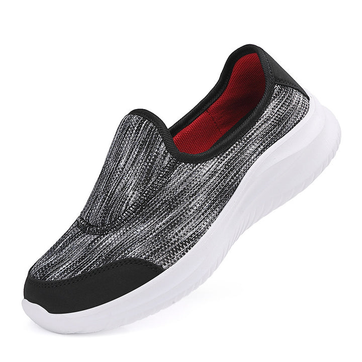 Dame nan elegant slip-on sneakers med elastiske dekorbånd, åndbar strikkonstruktion og dæmpet komfortsål Skovae