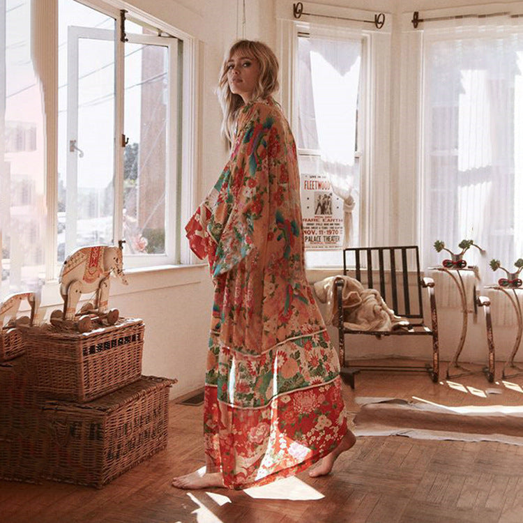 Dame Kimono-Style Strandkjole Stilla