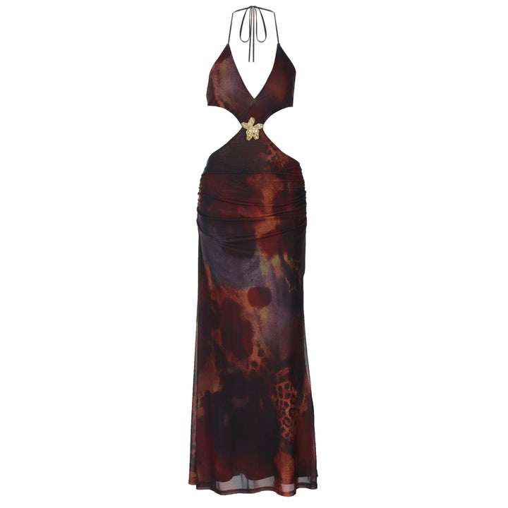 Dame Maxi-kjole med forførende cut-out og innovativ draperingsdesign Stilla