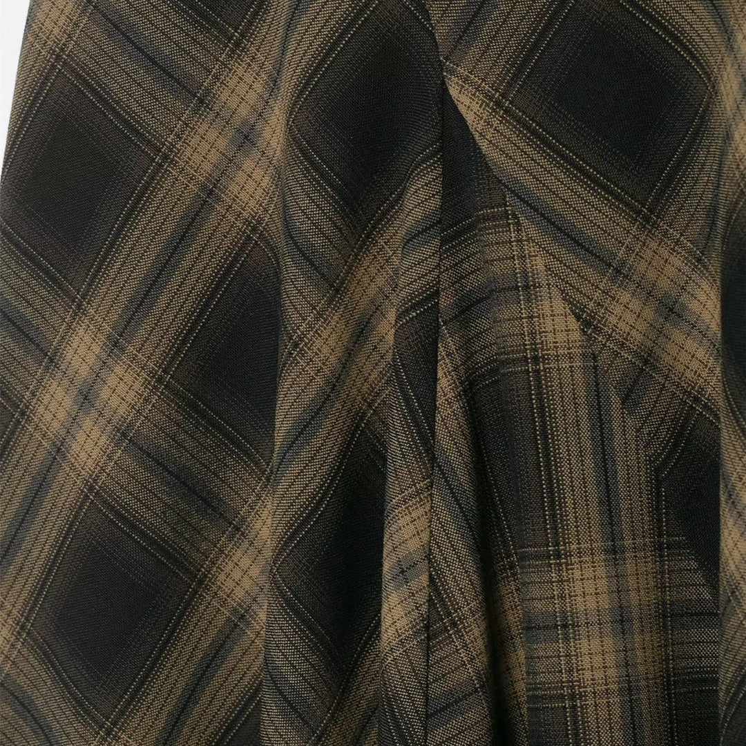 Dame wrapped skirt med elegant spitze og moderne ternet mønster Skovae