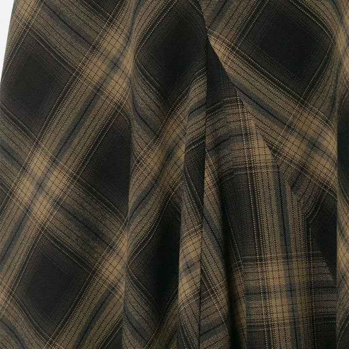 Dame wrapped skirt med elegant spitze og moderne ternet mønster Skovae