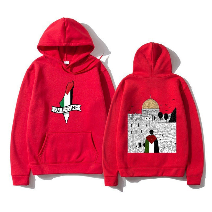 Kvinders hoodie med kulturelt motiv og unikt grafisk design Skovae