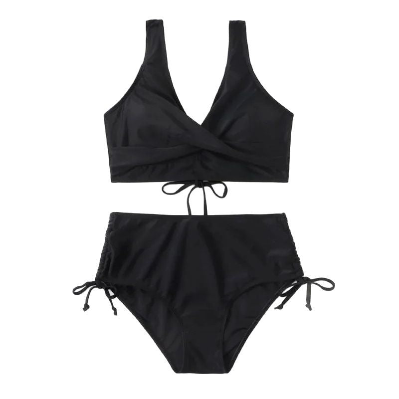 Dame Høj Talje Rynket Bikini Sæt Stilla