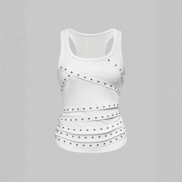Damer Sporty top med stilfulde nittedetaljer Skovae