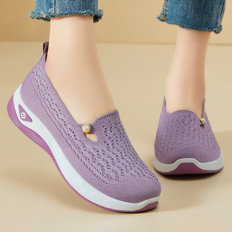 Dame Lettere Slip-On Fritidssko med åndbart Overmateriale og elegant Design Stilla