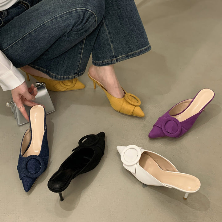 Dame Slingback-pumps med moderne ringdetalje og delikat spidsdesign Stilla