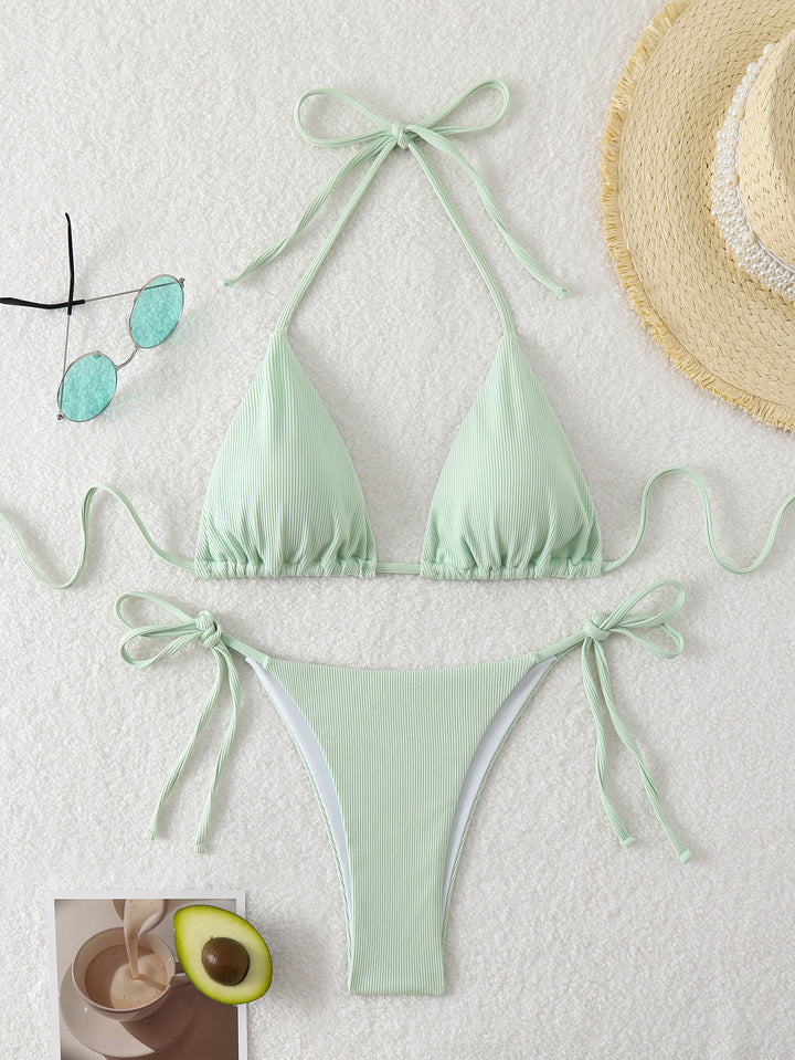 Dame Triangel-Bikini med justerbare stropper og raffinerede detaljer Skovae