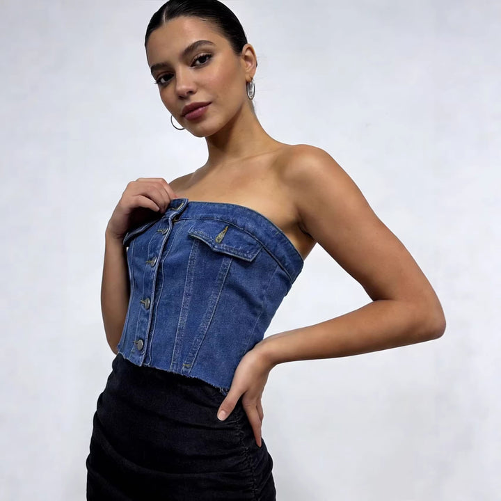 Dame Jeans Bustier Top Skovae
