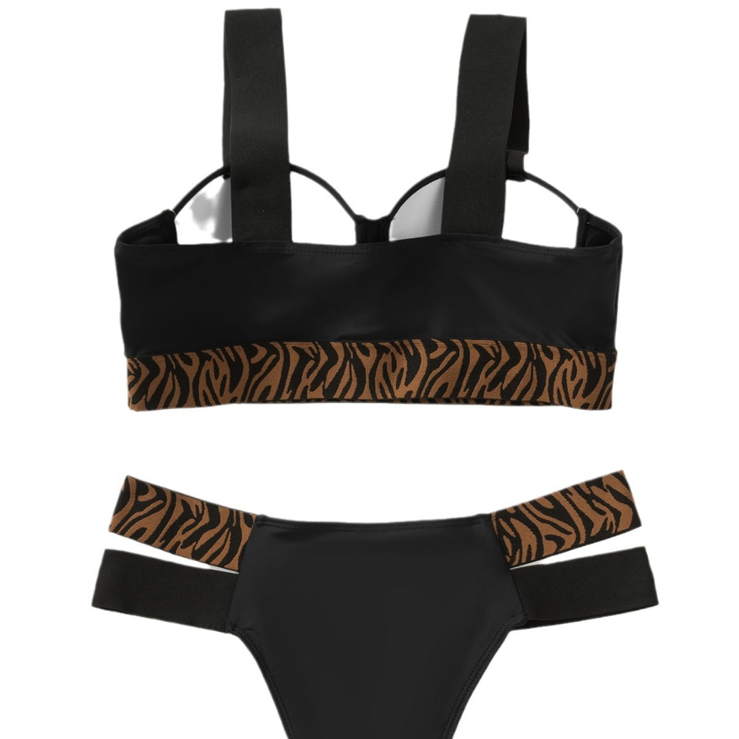 Dame Bikini-sæt med elegant bustier og dyreprint design Skovae